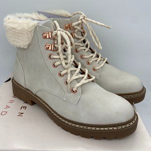 Women's LC Lauren Conrad Houseleek Hike Faux-Fur Ankle Boots - Ivory - 8